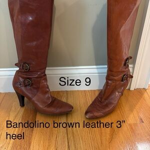 Bandolino Chestnut Leather Heeled Boots